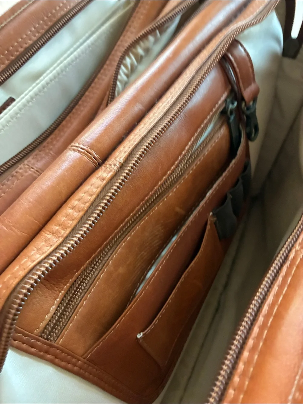 Men's Leather Laptop Briefcase in Brown with Shoulder Strap